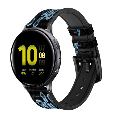CA0151 Soccer X-ray Cinturino in pelle e silicone Smartwatch per Samsung Galaxy Watch, Gear, Active