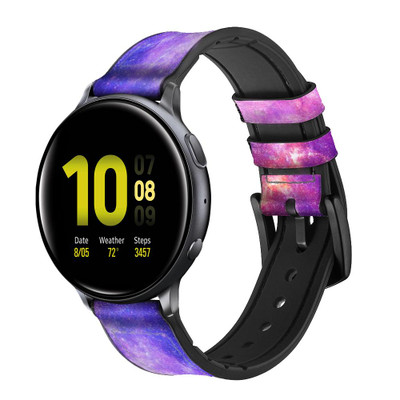 CA0242 Milky Way Galaxy Cinturino in pelle e silicone Smartwatch per Samsung Galaxy Watch, Gear, Active