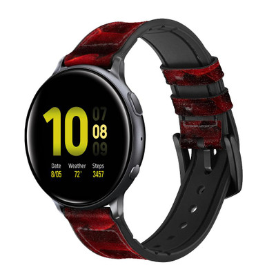 CA0483 Red Arowana Fish Scale Cinturino in pelle e silicone Smartwatch per Samsung Galaxy Watch, Gear, Active