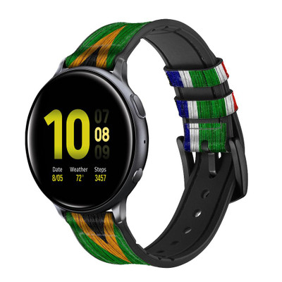 CA0760 South Africa Flag Cinturino in pelle e silicone Smartwatch per Samsung Galaxy Watch, Gear, Active