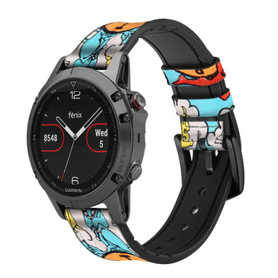 CA0070 Tarot Fortune Cinturino in pelle e silicone Smartwatch per Garmin Smartwatch