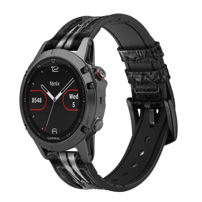 CA0111 Gargoyle Devil Demon Cinturino in pelle e silicone Smartwatch per Garmin Smartwatch