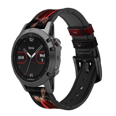 CA0159 Boxing Glove Cinturino in pelle e silicone Smartwatch per Garmin Smartwatch