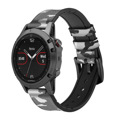 CA0197 Snow Camouflage Graphic Printed Cinturino in pelle e silicone Smartwatch per Garmin Smartwatch