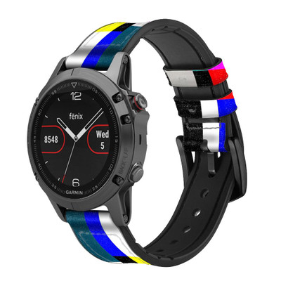 CA0275 No Signal TV Cinturino in pelle e silicone Smartwatch per Garmin Smartwatch