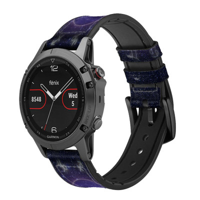 CA0353 Zodiac Crystal Ball Cinturino in pelle e silicone Smartwatch per Garmin Smartwatch