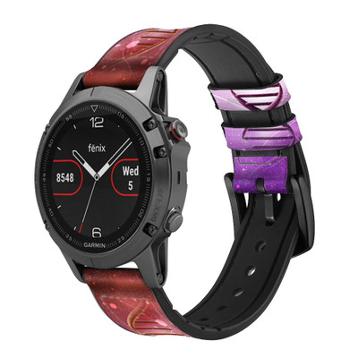 CA0375 Dna Genetic Code Cinturino in pelle e silicone Smartwatch per Garmin Smartwatch