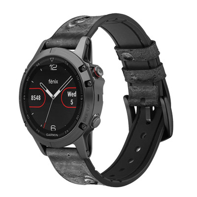 CA0521 Moon Surface Cinturino in pelle e silicone Smartwatch per Garmin Smartwatch