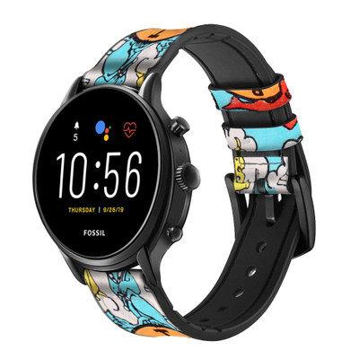 CA0070 Tarot Fortune Cinturino in pelle e silicone Smartwatch per Fossil Smartwatch