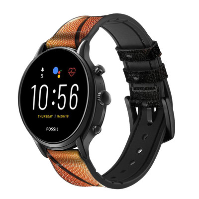 CA0136 Basketball Sport Cinturino in pelle e silicone Smartwatch per Fossil Smartwatch