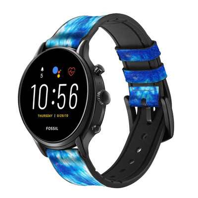 CA0210 Tie Dye Blue Cinturino in pelle e silicone Smartwatch per Fossil Smartwatch