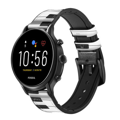 CA0225 One Octave Piano Cinturino in pelle e silicone Smartwatch per Fossil Smartwatch