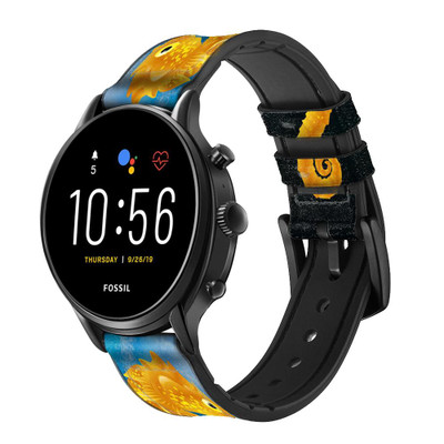 CA0323 Seahorse Underwater World Cinturino in pelle e silicone Smartwatch per Fossil Smartwatch