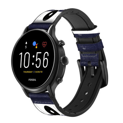 CA0428 Anchor Navy Cinturino in pelle e silicone Smartwatch per Fossil Smartwatch