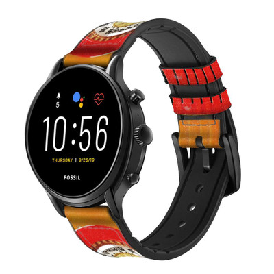 CA0438 Vintage Orange Bakelite Radio Cinturino in pelle e silicone Smartwatch per Fossil Smartwatch CA0438 Vintage Orange Bakelite Radio Cinturino in pelle e silicone Smartwatch per Fossil Smartwatch