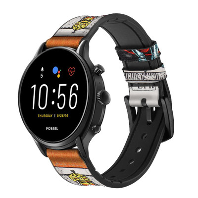 CA0450 Tarot Card The Emperor Cinturino in pelle e silicone Smartwatch per Fossil Smartwatch