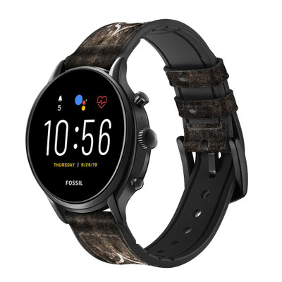 CA0497 Yoga Namaste Om Symbol Cinturino in pelle e silicone Smartwatch per Fossil Smartwatch