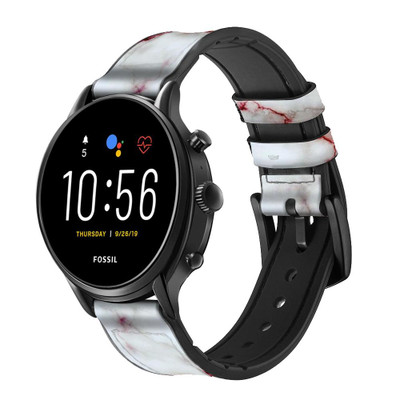 CA0507 Bloody Marble Cinturino in pelle e silicone Smartwatch per Fossil Smartwatch
