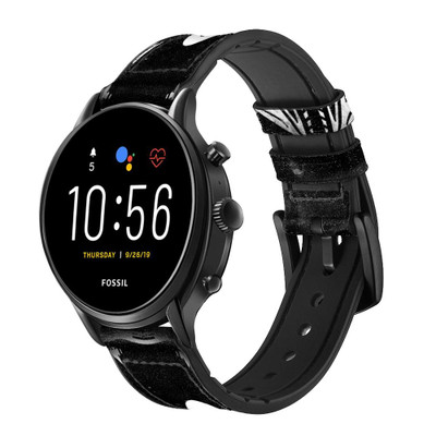 CA0508 Paintball Mask Cinturino in pelle e silicone Smartwatch per Fossil Smartwatch
