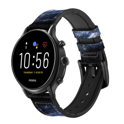 CA0607 Milky Way Galaxy Cinturino in pelle e silicone Smartwatch per Fossil Smartwatch