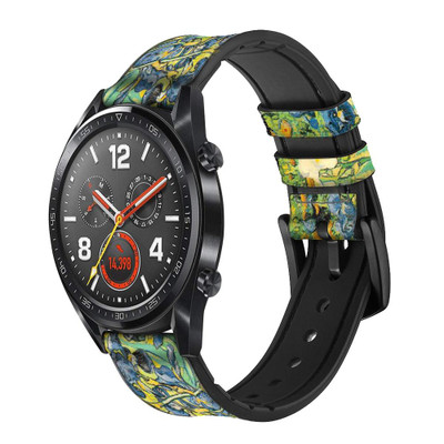 CA0019 Van Gogh Irises Cinturino in pelle e silicone Smartwatch per Wristwatch Smartwatch