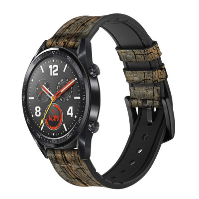 CA0077 Wood Graphic Printed Cinturino in pelle e silicone Smartwatch per Wristwatch Smartwatch