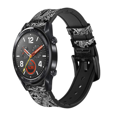 CA0214 Dragon Tattoo Cinturino in pelle e silicone Smartwatch per Wristwatch Smartwatch