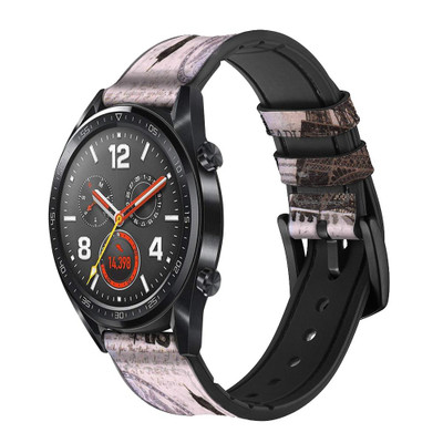 CA0244 Paris Postcard Eiffel Tower Cinturino in pelle e silicone Smartwatch per Wristwatch Smartwatch