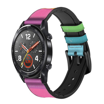 CA0284 Rainbow Pattern Cinturino in pelle e silicone Smartwatch per Wristwatch Smartwatch