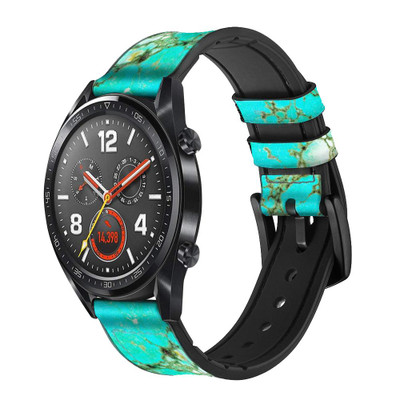 CA0291 Turquoise Gemstone Texture Graphic Printed Cinturino in pelle e silicone Smartwatch per Wristwatch Smartwatch