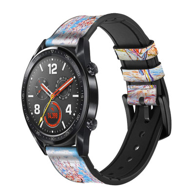 CA0326 Van Gogh Peach Tree Blossom Cinturino in pelle e silicone Smartwatch per Wristwatch Smartwatch