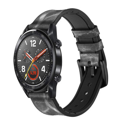 CA0360 Black Marble Graphic Printed Cinturino in pelle e silicone Smartwatch per Wristwatch Smartwatch