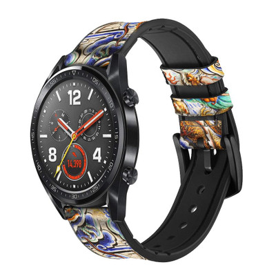 CA0378 Traditional Chinese Dragon Art Cinturino in pelle e silicone Smartwatch per Wristwatch Smartwatch