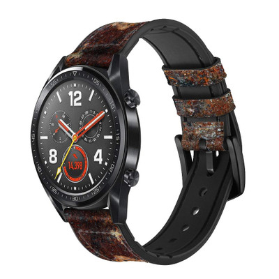 CA0417 Rust Steel Texture Graphic Printed Cinturino in pelle e silicone Smartwatch per Wristwatch Smartwatch