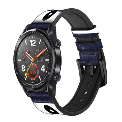 CA0428 Anchor Navy Cinturino in pelle e silicone Smartwatch per Wristwatch Smartwatch