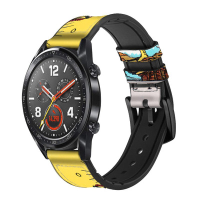 CA0452 Tarot Card The Fool Cinturino in pelle e silicone Smartwatch per Wristwatch Smartwatch
