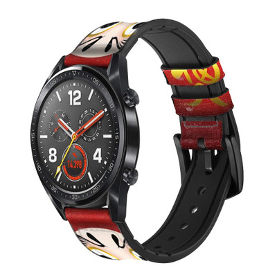CA0461 Japan Daruma Doll Cinturino in pelle e silicone Smartwatch per Wristwatch Smartwatch