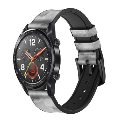 CA0467 Gray Marble Texture Cinturino in pelle e silicone Smartwatch per Wristwatch Smartwatch