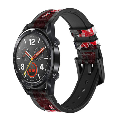 CA0515 UK British Flag Map Cinturino in pelle e silicone Smartwatch per Wristwatch Smartwatch