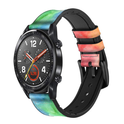 CA0520 Colorful Watercolor Cinturino in pelle e silicone Smartwatch per Wristwatch Smartwatch