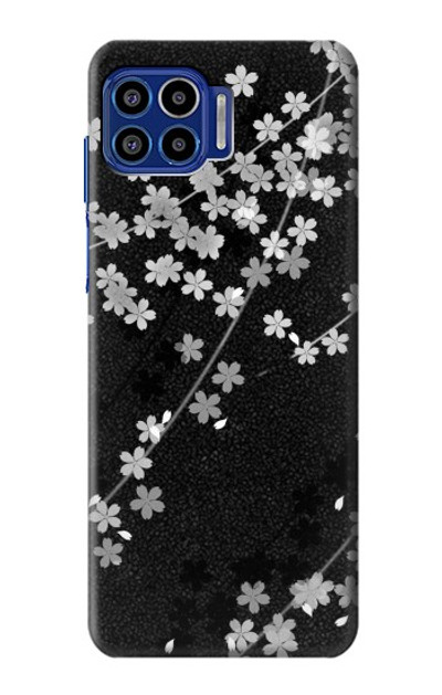 S2544 Japanese Kimono Style Black Flower Pattern Case Cover Custodia per Motorola One 5G S2544 Japanese Kimono Style Black Flower Pattern Case Cover Custodia per Motorola One 5G