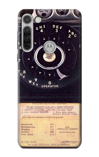S0086 Payphone Vintage Case Cover Custodia per Motorola Moto G8
