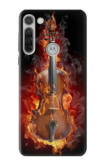 S0864 Fire Violin Case Cover Custodia per Motorola Moto G8