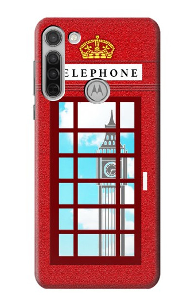 S2059 England British Telephone Box Minimalist Case Cover Custodia per Motorola Moto G8