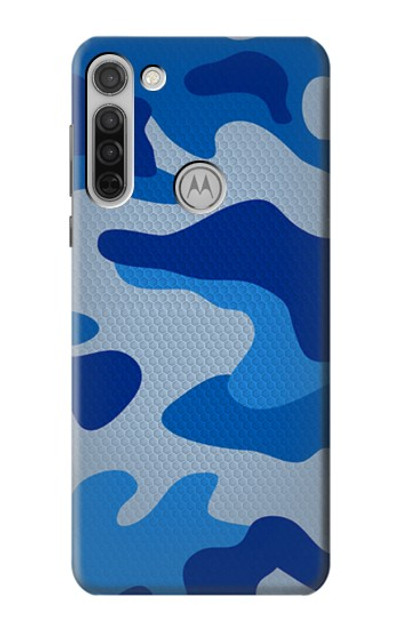 S2958 Army Blue Camo Camouflage Case Cover Custodia per Motorola Moto G8