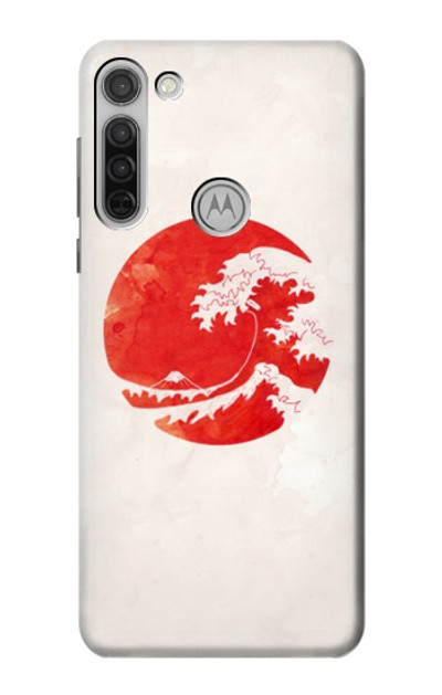 S3237 Waves Japan Flag Case Cover Custodia per Motorola Moto G8