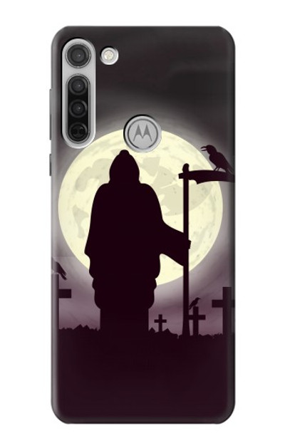 S3262 Grim Reaper Night Moon Cemetery Case Cover Custodia per Motorola Moto G8