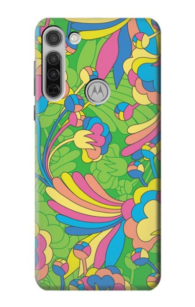 S3273 Flower Line Art Pattern Case Cover Custodia per Motorola Moto G8
