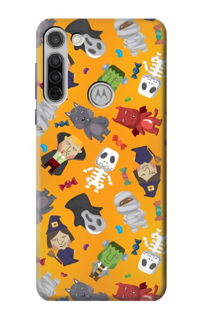 S3275 Cute Halloween Cartoon Pattern Case Cover Custodia per Motorola Moto G8
