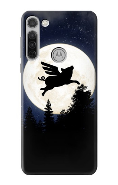 S3289 Flying Pig Full Moon Night Case Cover Custodia per Motorola Moto G8